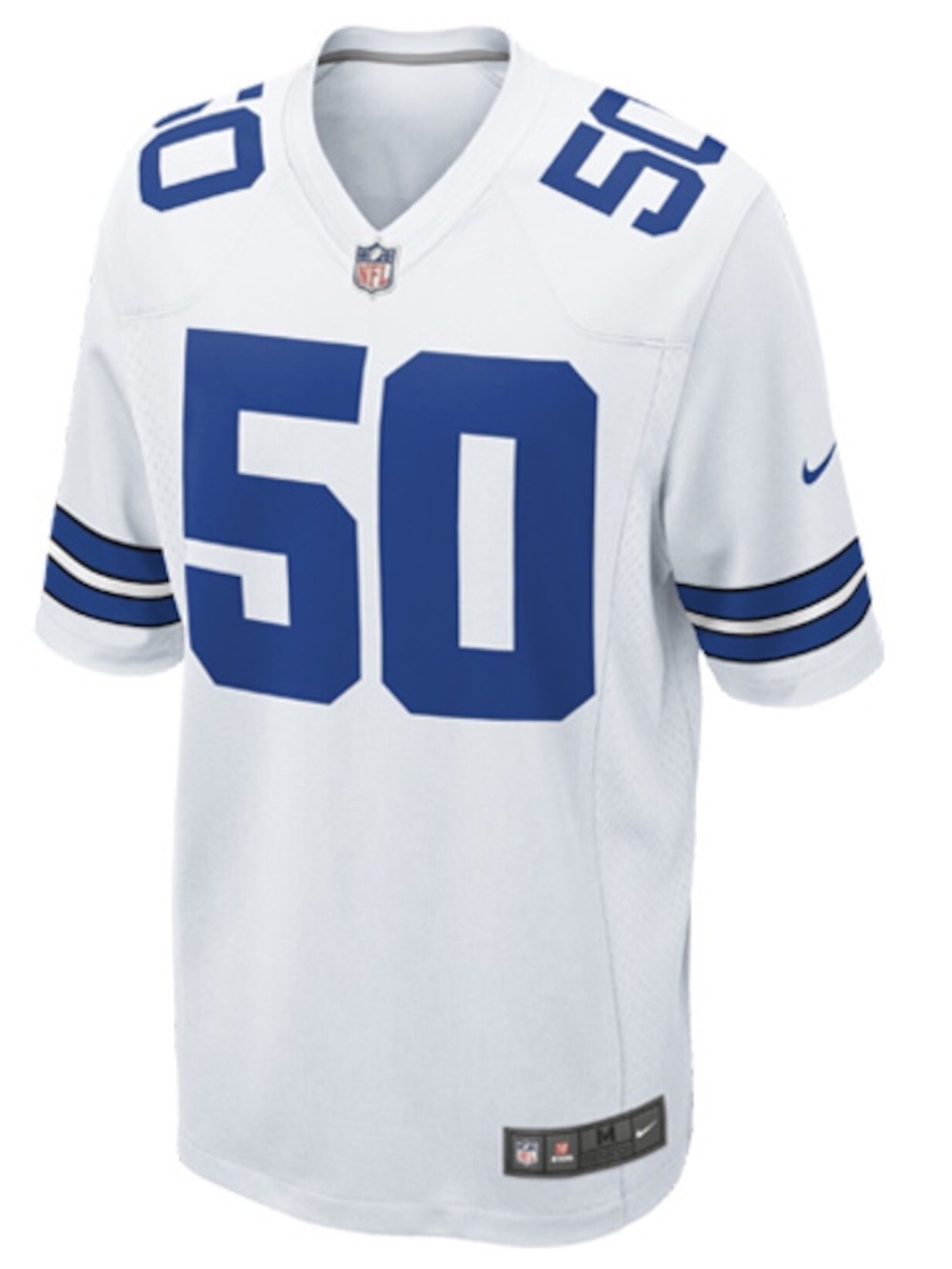 Nike White Dallas Cowboys #50 Football Jersey with Blue Accents (LEE)